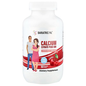 BariatricPal, 檸檬酸鈣 Plus 500，櫻桃味，90 片咀嚼片