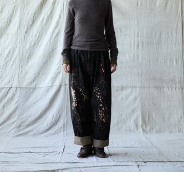 日系復古 純棉植物染牛仔褲 直筒休閒褲