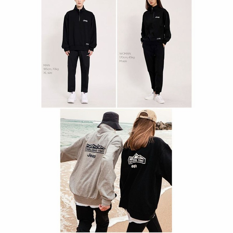 Jeep ジープ スウェット Half Zip-Up M-Logo Sweat ハーフジップ ロゴ