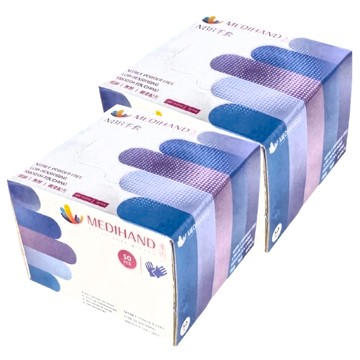 MEDIHAND 美恆 NBR 手套 薄款 指尖防滑 50入  S  藍紫色  2盒