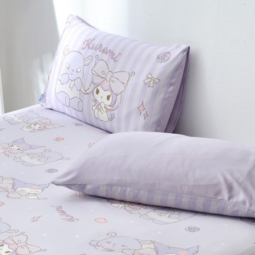 英國Abelia《Sanrio-蝴蝶結KUROMI》天絲信封枕套--2入