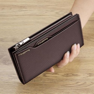 保羅錢包男長款真皮簡約2024新款多功能卡包男士手包大容量多卡位