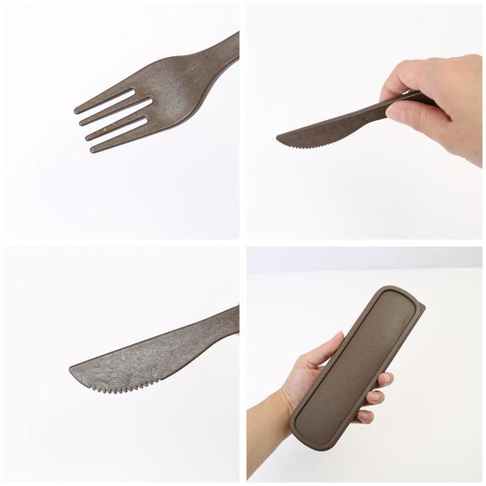 ☆ brown ☆ SUS coffee PLA cutlery set カトラリーセット キャンプ 箸 お箸 スプーン フォーク ナイフ シンプル おしゃれ アウトドア