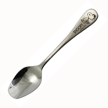 小禮堂 史努比 不鏽鋼點心平口湯匙 16cm (飛行員款)