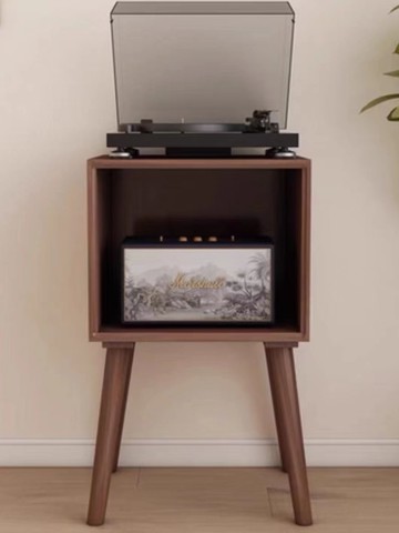 公司貨 免運 超低價 簡約全實木黑膠唱片機底座 黑膠唱片收納櫃 客廳書籍雜志收納櫃 快速發貨