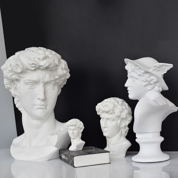 高檔廳式石膏素描人物頭像雕塑擺件店鋪櫥窗展示客S歐裝飾陳列ins