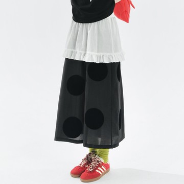 黑白拼接假兩件半身裙 / 裙子