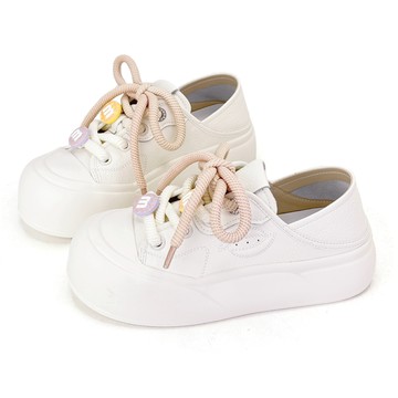 Glynis 超Q繽紛2WAY真皮厚底小白鞋