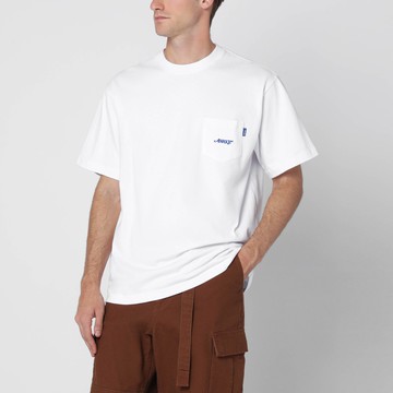 White crewneck T-shirt with logo