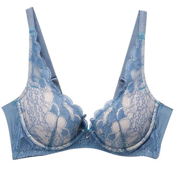 莎薇-VV好愛現 DEF90罩杯內衣(寧靜灰藍) 性感又透氣的BRA-無縫款-AB3581N5