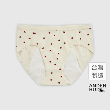 【Anden Hud】Autumn Mood．中腰生理褲(蛋奶白-小蘋果) 純棉台灣製