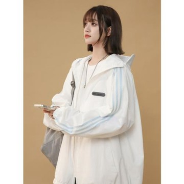 UPF50+沖鋒防曬衣女胖mm學生防紫外線寬松大碼防曬服夏季薄款外套