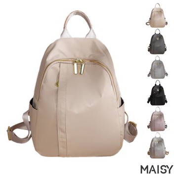 【MAISY】簡約時尚旅行牛津帆布包(現+預 黑色／杏棕色／杏灰色／灰藍色／粉紫色／深灰色)