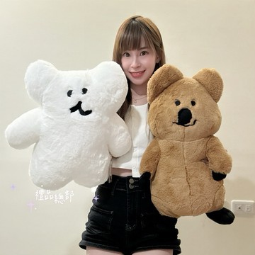 正版授權 短尾矮袋鼠Quokka娃娃 DINOTAENG BOBO 16英吋大尺寸抱枕 療癒系玩偶 生日禮物 畢業禮物