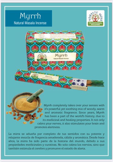 [綺異館] 印度香 namaste 祝福系列- 安神没藥香 15g 線香 香料香 namaste india myrrh