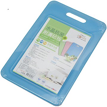 月陽台灣製造SGS檢測水晶附導水槽小砧板切菜板(PJ968)