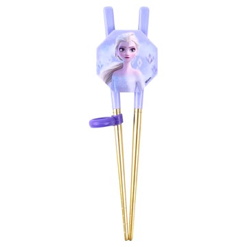 Disney 迪士尼 鈦合金學習筷 17cm  艾莎 紫色 + 金色  1雙