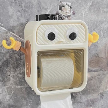 懸掛式紙巾盒衛生間防水壁掛式免打孔網紅卡通抽紙卷收納置物架