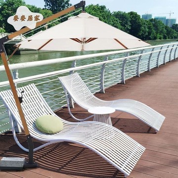 【臺灣公司 可打統編】免運 沙灘椅 躺椅 戶外躺床酒店民宿泳池沙灘躺椅設計師度假村庭院藤編網紅室外家具 可開發票 全館五折 工廠現貨直銷 新品特價 m10025