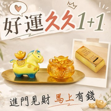 快速出貨 好運久久 1+1【命運好好玩】馬上有錢轉運擺鎮+進門見財金磚存錢筒組