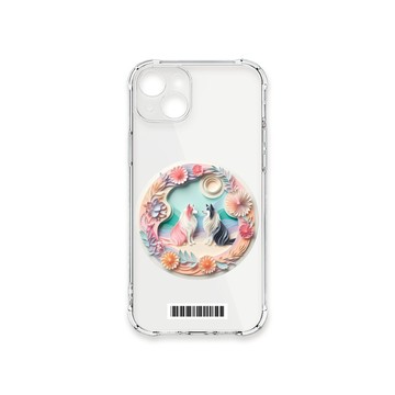 iPhone 15 Plus 殼 TRON IPhone 15 PLUS 可愛紙雕牧羊犬  載具 四角防摔殼 手機殼