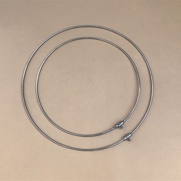 圓形不銹鋼一體式實心抄網圈 8mm螺口金屬抄網頭架子配件不可折疊