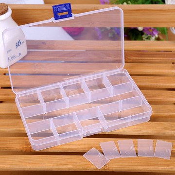 透明10格首飾盒可拆分塑料盒耳釘耳環戒子飾品散珠格子收納盒子