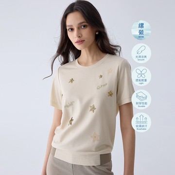 ILEY伊蕾 縲縈舒適T恤(杏色；M-XL)1242611203