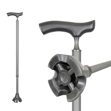 北匠醫療用手杖未滅菌海夫好好杖 四爪防滑橡膠腳墊(1021-043-gr) 限時升級五爪避震腳墊