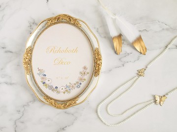 【凡爾賽II Versaille II】8x10手工金/銀箔實木橢圓相框