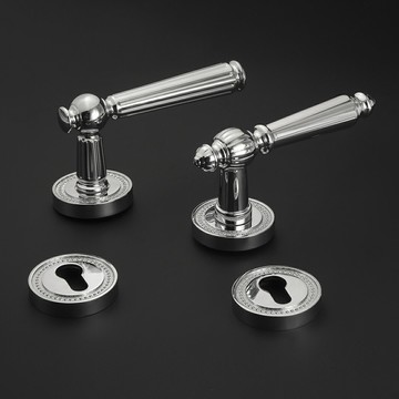 門鎖 家用門鎖 臥室門鎖 亮鉻亮銀色雙開門把手分體室內臥室房門簡約美法式磁吸靜音木門鎖