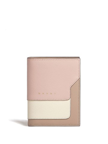 Marni - colour-block leather wallet - women - Cotton/Viscose/Calf Leather - One Size - Neutrals