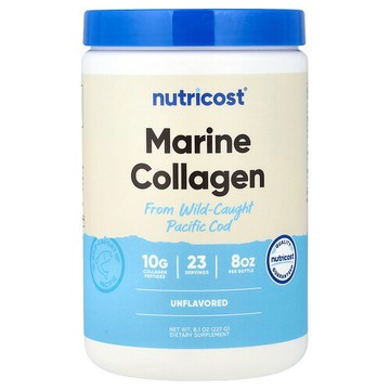 Nutricost, 海洋膠原蛋白，來自野生魚類，原味，8.1 盎司（227 克）