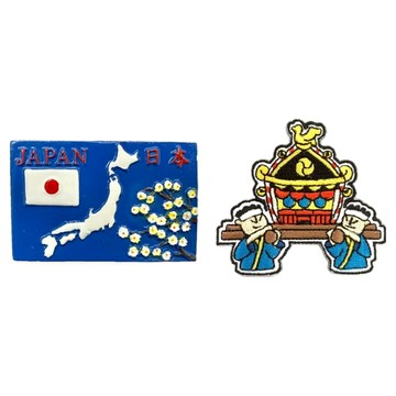 A-ONE 日本地圖黑板磁鐵 + 日本 Q版 慶典布貼 2件組  日本地圖 + Q版慶典  3.19 x 2.19吋 + 2.5 x 2.36吋