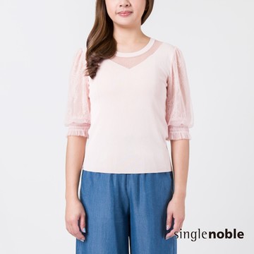 獨身貴族 高雅氣質胸線小透視造型線衫(2色)