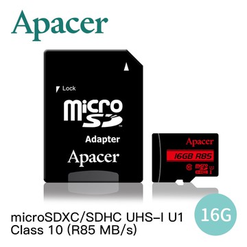 microSDXC/SDHC UHS-I U1 Class 10 (R85 MB/s)-16GB