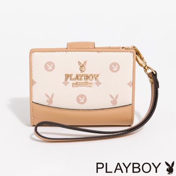 PLAYBOY - 短夾附手挽帶 Daylight系列 - 米色