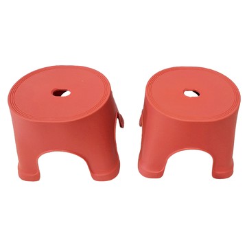 北歐風板凳 塑膠小凳 - 紅色  1組