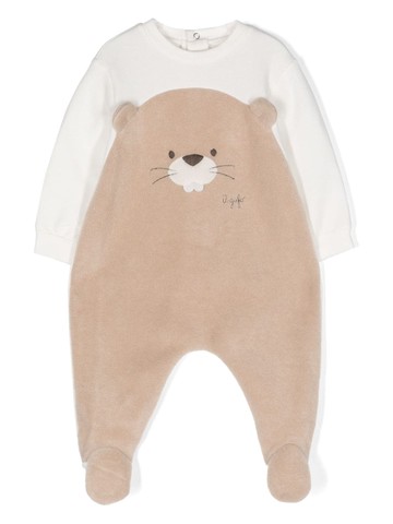 Il Gufo - Beaver-motif fleece pajamas - kids - Cotton/Elastane - 3 - Brown