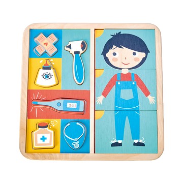 tender leaf 有趣解謎拼圖  9片  藍色 + 綠色  1組