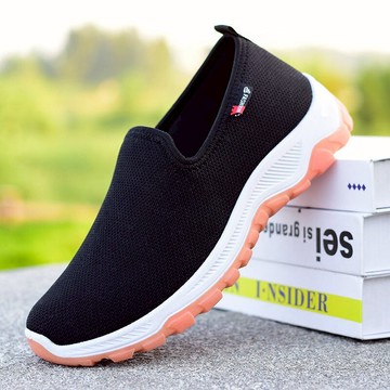 防滑耐磨牛筋底老北京布鞋男士休閑鞋一腳蹬男鞋爸爸鞋透氣駕車鞋