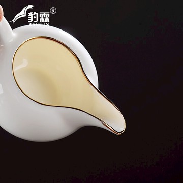 羊脂玉白瓷公道杯茶濾一體分茶器公杯陶瓷茶具倒茶漏套裝功夫配件