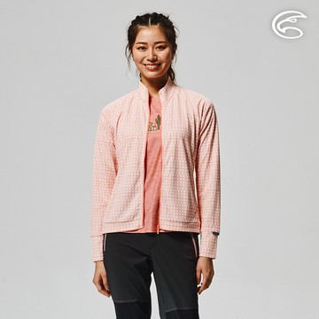 ADISI 女UPF50+印花抑菌防曬外套AJ2211035 (S-2XL) 紅色 / 吸濕排汗 彈性 抗紫外線 大和抗菌 防臭加工 抗UV