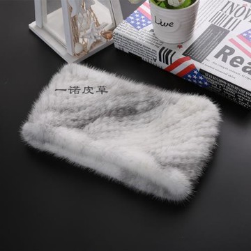 皮草圍巾時尚水貂加厚編織皮草脖套彈力發帶高級貂皮雙面柔軟圍脖