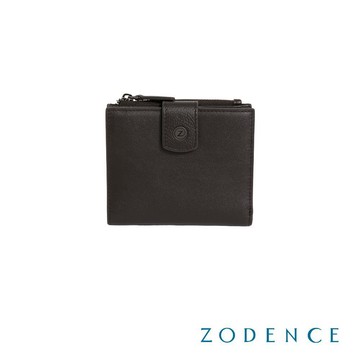 ZODENCE SOLAN進口真皮零錢袋10卡短夾 深咖