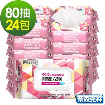 奈森克林 抗菌濕巾80抽x24包