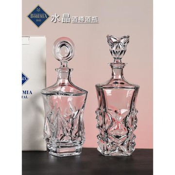 捷克原裝進口水晶玻璃醒酒器 歐式經典洋酒樽家用奢華金字塔酒具