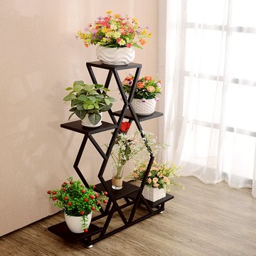 北歐輕奢鐵藝花架落地式客廳陽臺綠蘿植物花盆架簡約現代櫥窗展示