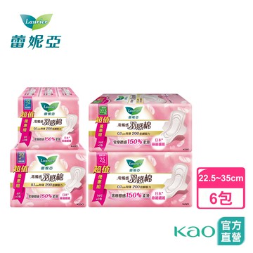 【蕾妮亞】零觸感特薄 羽感棉 日用衛生棉 6包組 (22.5cm-25cm) │花王旗艦館