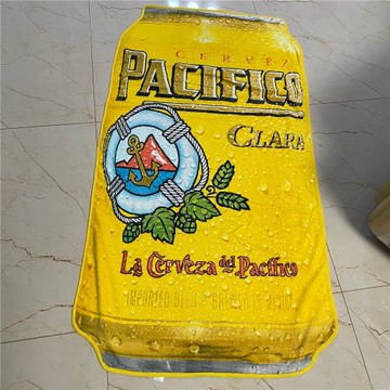 潮牌輕奢沙灘巾啤酒造型男士純棉浴巾特厚實柔軟吸水歐美原單外貿